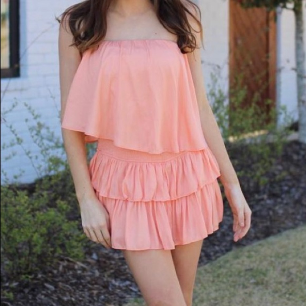 Orange boutique dress- strapless